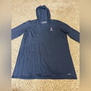 Life is Good Crusher Lite Navy Striped Hoodie Shirt